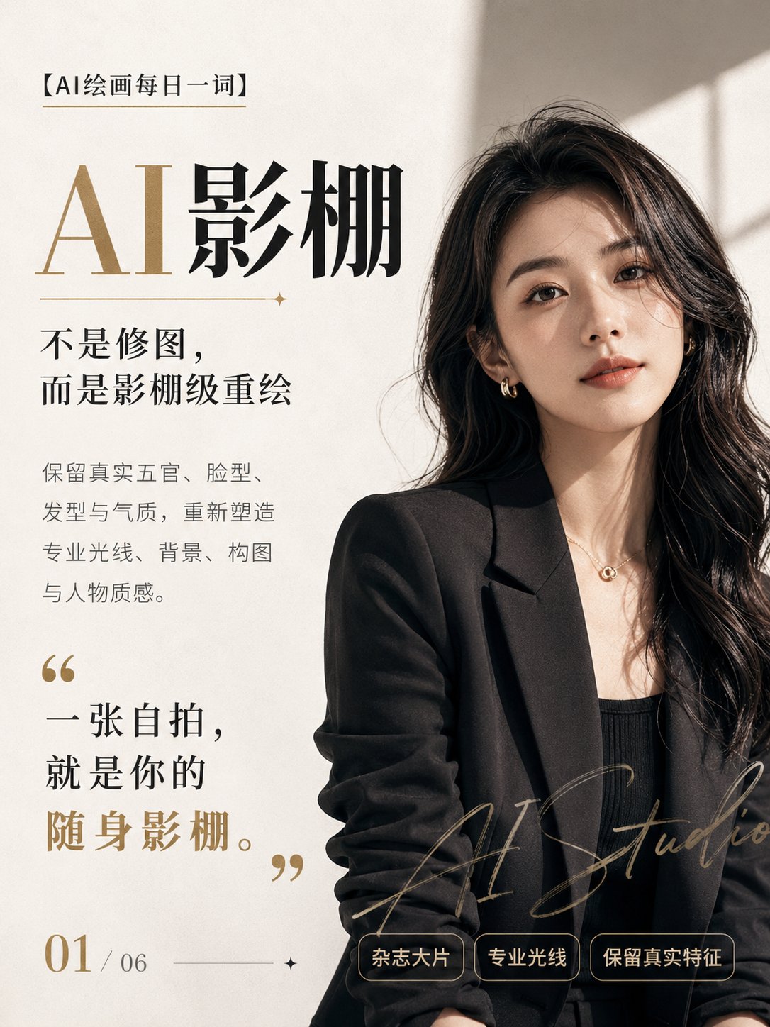 高级时尚杂志风格人像大片 / High End Fashion Magazine Portrait Generation,人像与摄影,人像、电影感、时尚,案例输出图 1