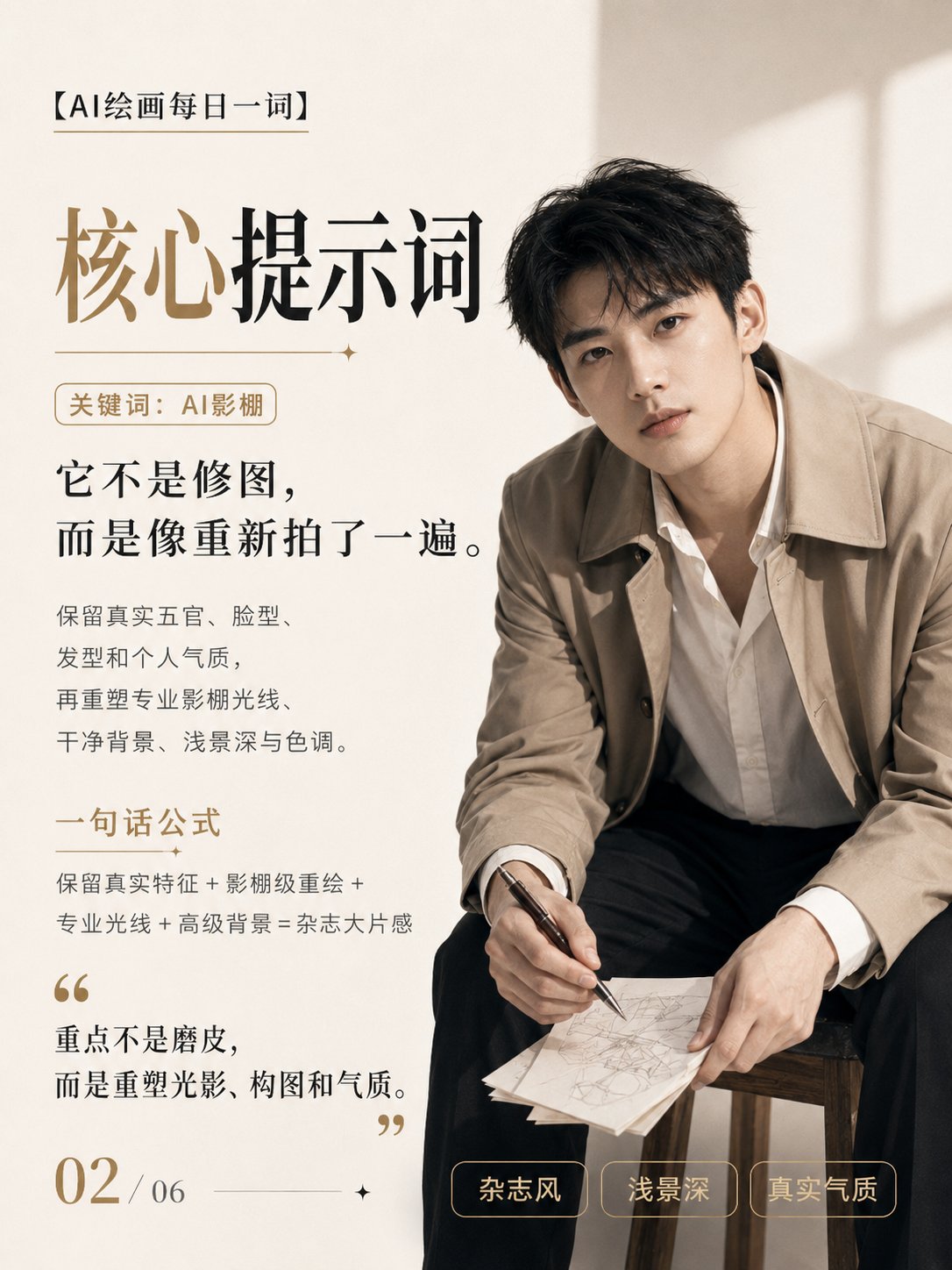高级时尚杂志风格人像大片 / High End Fashion Magazine Portrait Generation，人像与摄影，人像、电影感、时尚，案例输出图 2