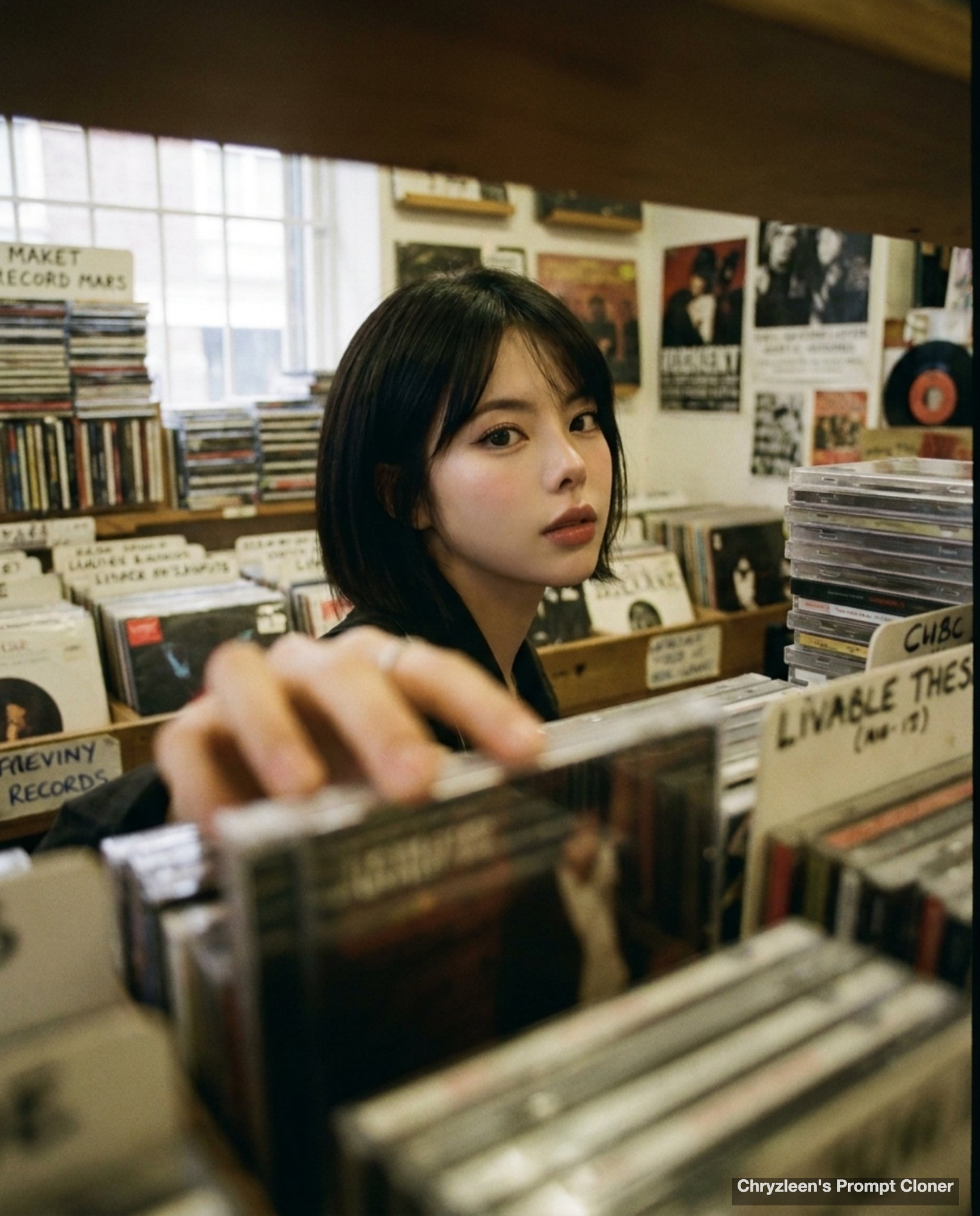 唱片店回眸写实胶片摄影 / Record Store Candid Pentax K1000 Film Photography,人像与摄影,35mm、人像、电影感,案例输出图 1