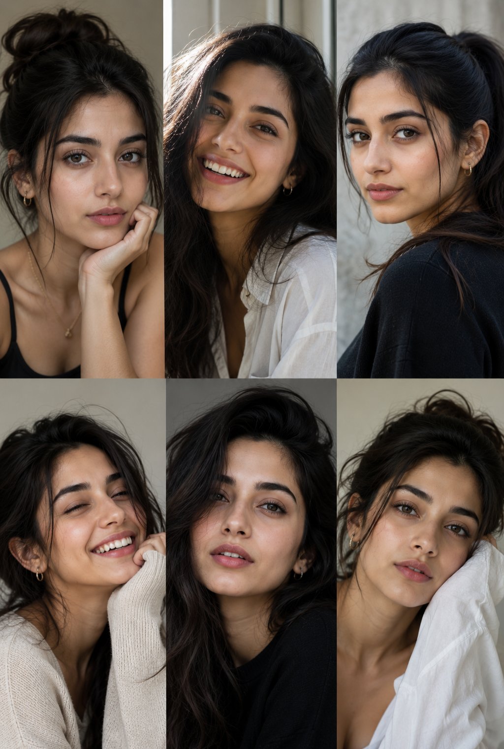 电影感女性自然神态特写摄影图组 / Professional Photography Grid Woman Portraits,角色设计,人像、电影感、角色,案例输出图 1