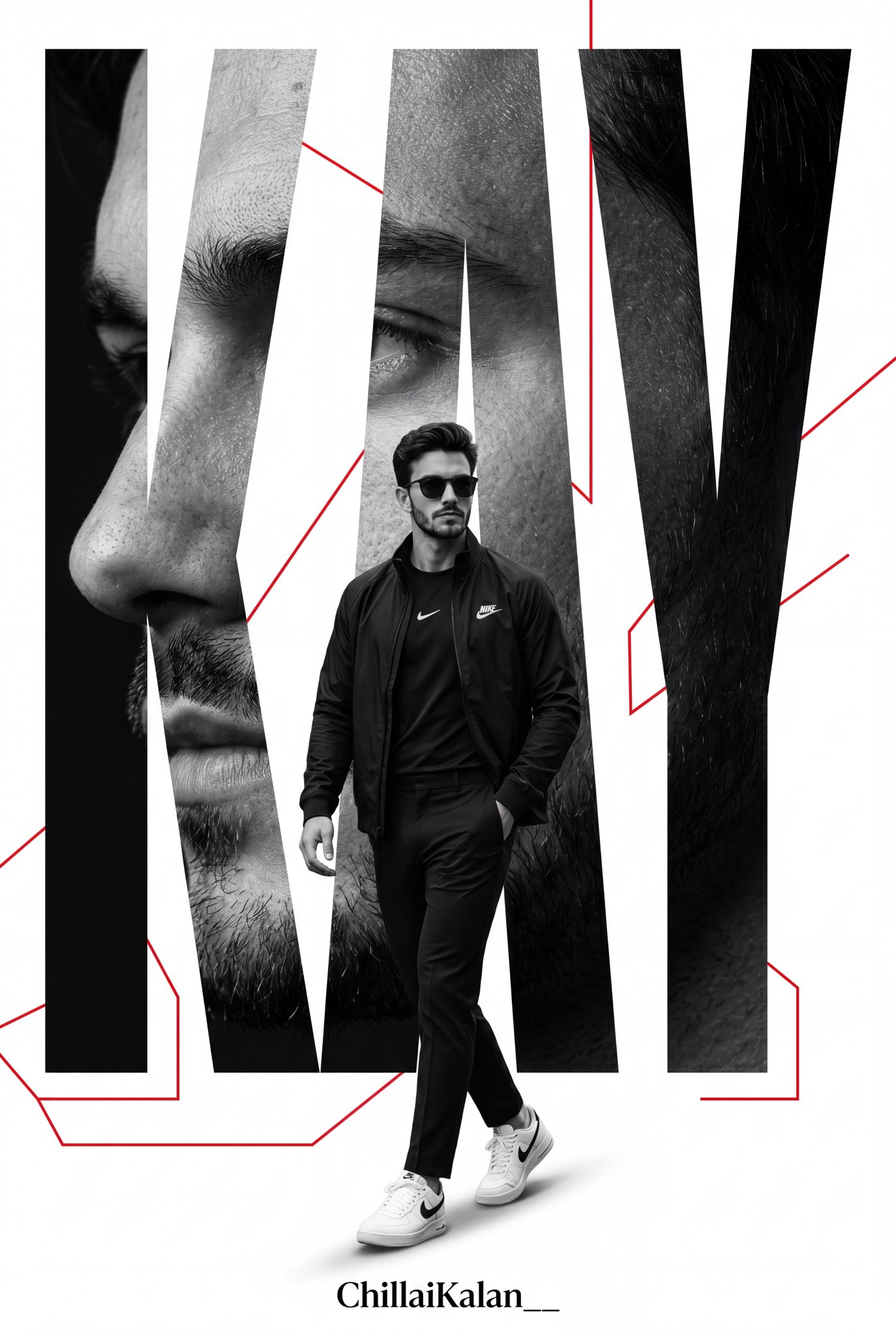 极简高端耐克运动风海报设计 / Ultra Premium Minimalist Nike Sports Poster,人像与摄影,人像、电影感、时尚,案例输出图 1