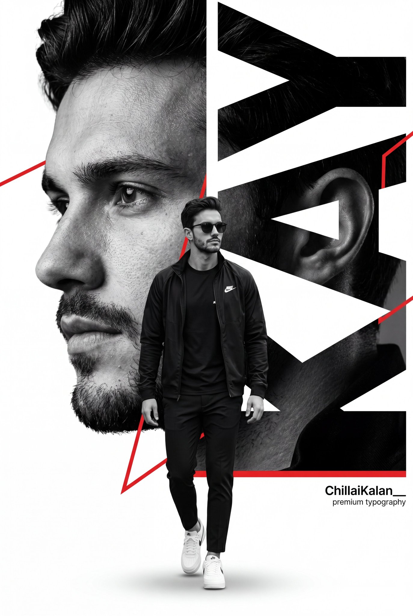 极简高端耐克运动风海报设计 / Ultra Premium Minimalist Nike Sports Poster，人像与摄影，人像、电影感、时尚，案例输出图 2