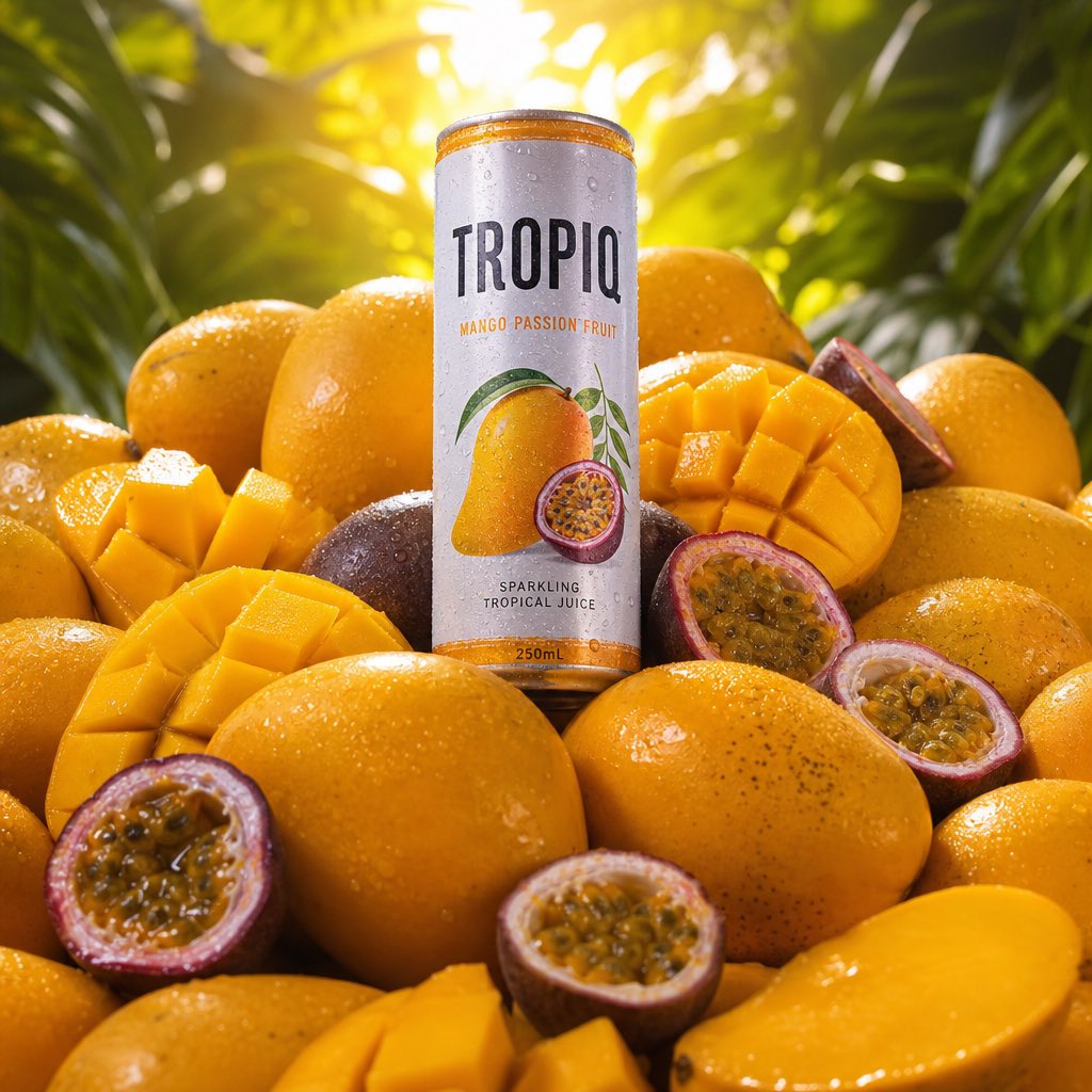 超写实芒果百香果饮品产品摄影 / Hyper Realistic Tropiq Mango Passion Fruit Photography,人像与摄影,人像、产品图、人像与摄影,案例输出图 1
