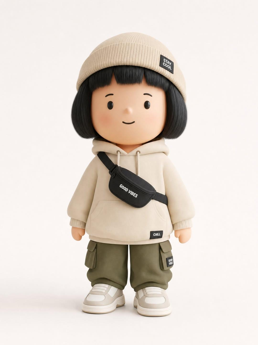 街头穿搭潮玩艺术玩偶 / Designer Art Toy Streetwear Ootd Figurine,角色设计,角色、角色设计,案例输出图 1