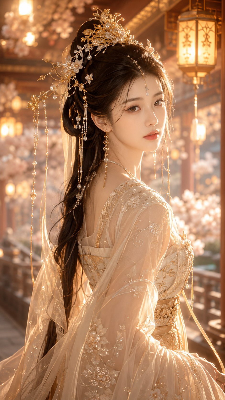 唐风仙侠贵气女主精修写真 / Tang Dynasty Fantasy Female Lead Portrait,角色设计,人像、电影感、海报,案例输出图 1