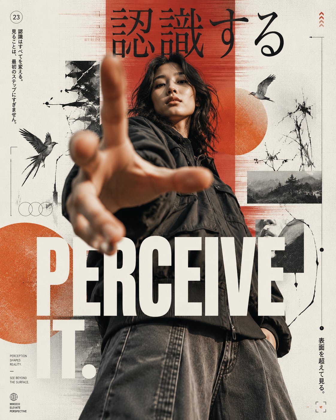 当代日式高级感街头服饰海报设计 / Premium Japanese Editorial Streetwear Poster Design,角色设计,35mm、电影感、时尚,案例输出图 1