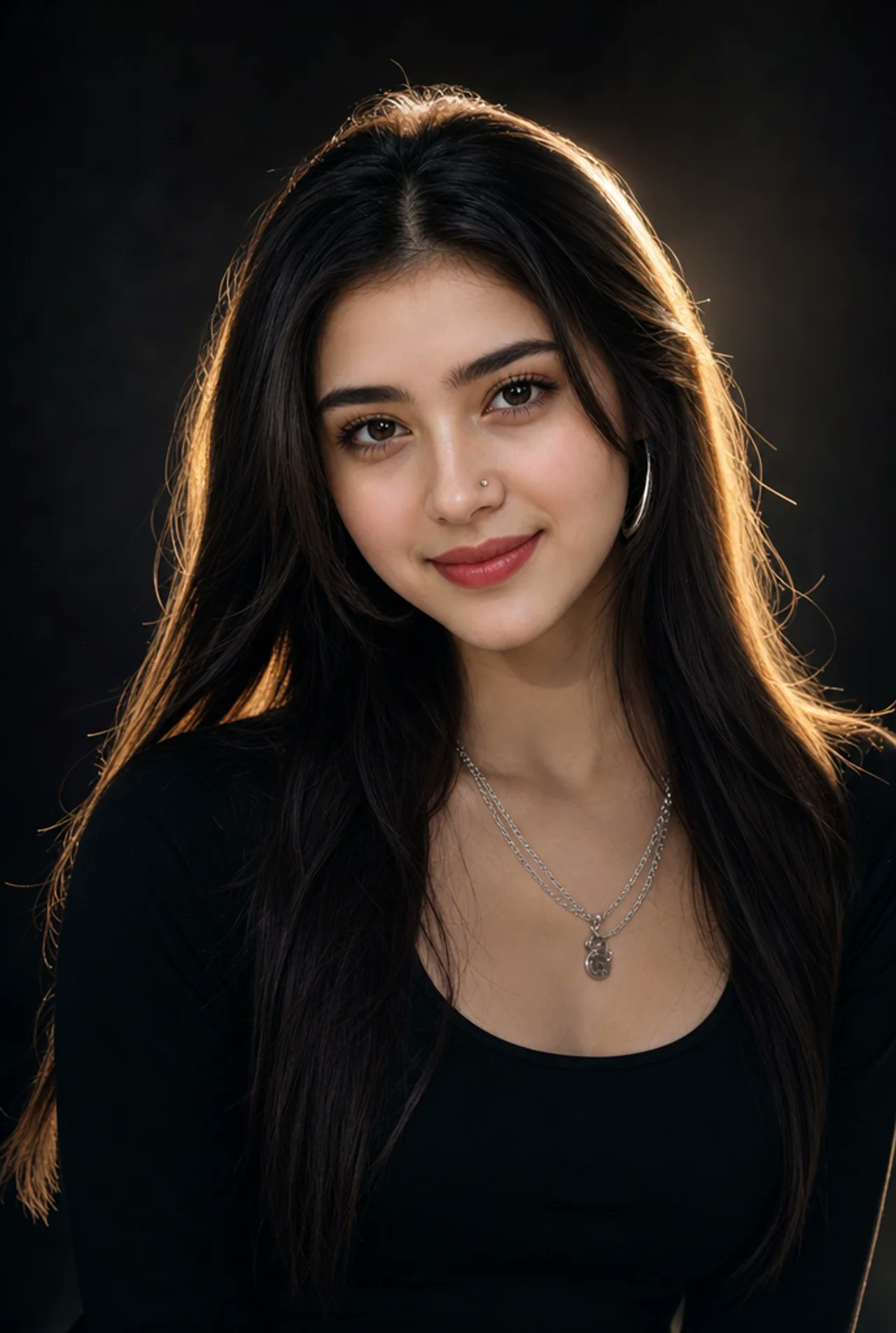 唯美黑发女子超写实人像摄影 / Hyper Realistic Ai Portrait Young Woman Black Hair,人像与摄影,人像、电影感、人像与摄影,案例输出图 1