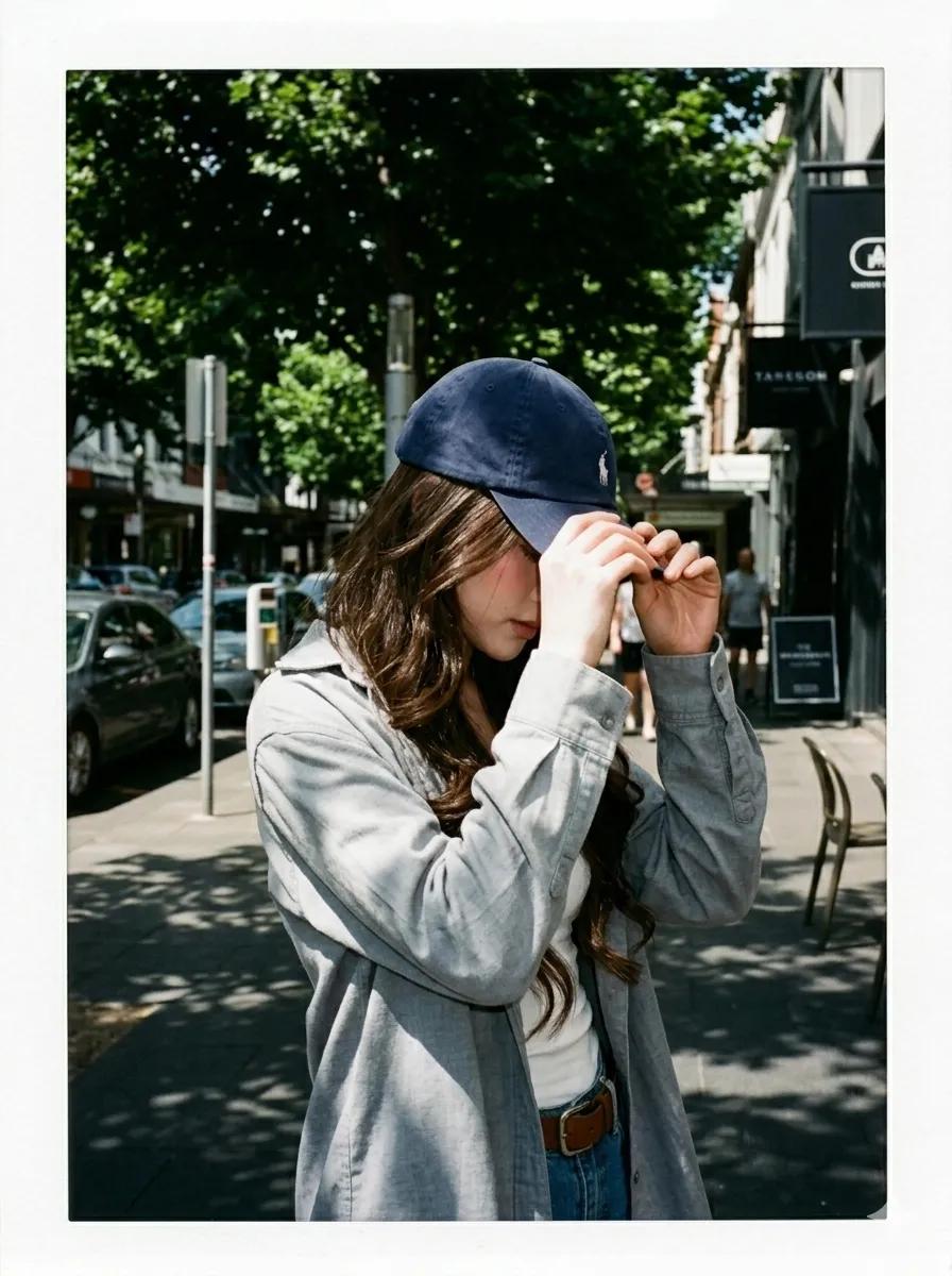 胶片风夏日街拍少女人像 / Candid Summer Street Photography Polaroid Style，人像与摄影，35mm、人像、电影感，案例输出图 2