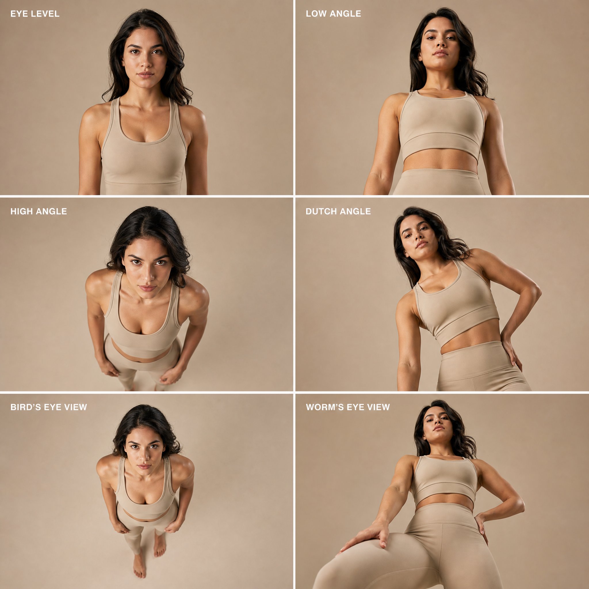 超写实时尚编辑六宫格摄影提示词 / Ultra Realistic Fashion Editorial 6 Panel Grid Camera Angles,人像与摄影,人像、电影感、时尚,案例输出图 1