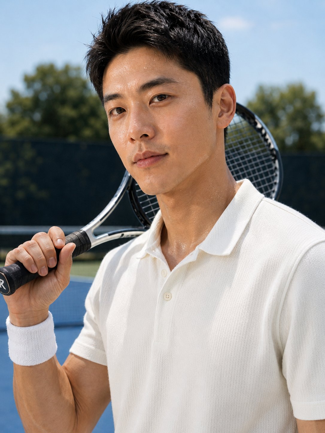 盛夏网球少年运动写真大片 / Summer Tennis Boy Sports Fashion Photography，角色设计，35mm、人像、时尚，案例输出图 1