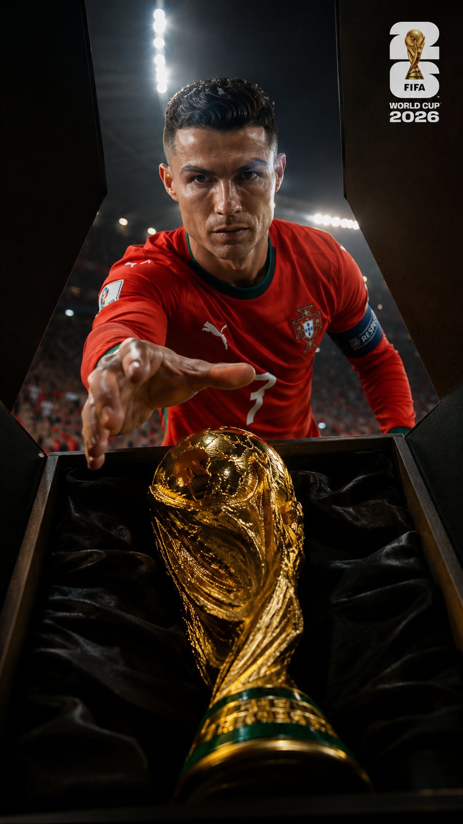 2026世界杯冠军奖杯与球员写实摄影 / Ultra Realistic Fifa World Cup 2026 Player Photography,人像与摄影,人像、电影感、产品图,案例输出图 1