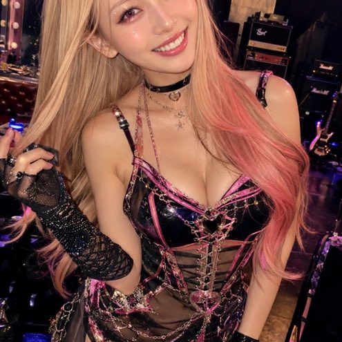 超写实手机抓拍暗黑摇滚高定女装 / Ultra Realistic Candid Smartphone Dark Glam Rock Portrait,角色设计,人像、时尚、角色,案例输出图 1