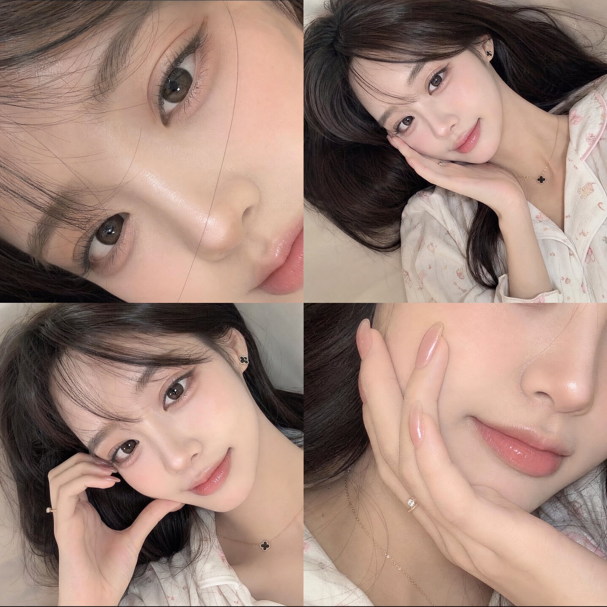 iPhone17ProMax超写实少女四格自拍 / Iphone 17 Pro Max Ultra Realistic 4 Panel Selfie Girl,模型对比与社区,人像、电影感、极简,案例输出图 1