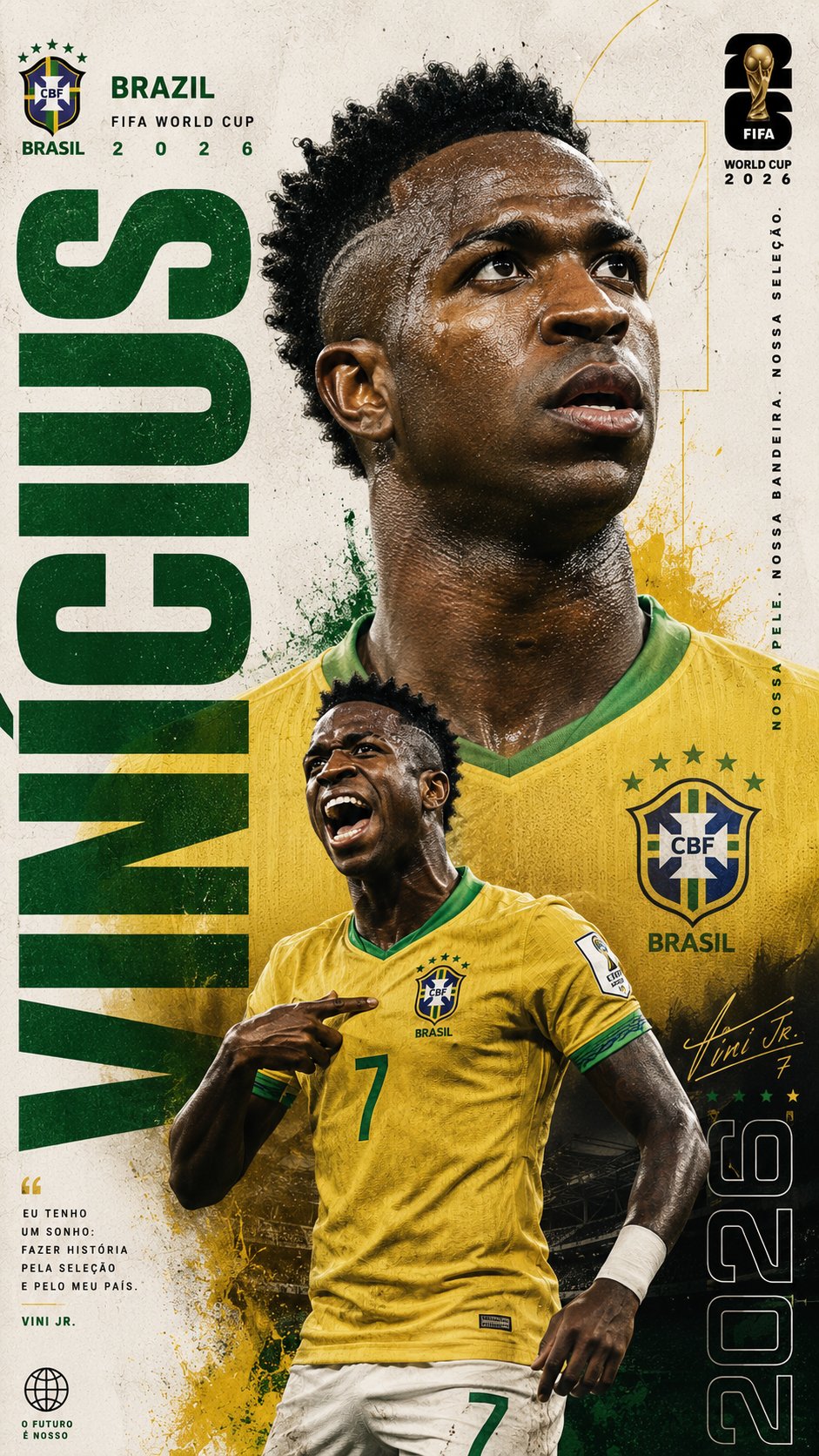 极简社论风足球明星海报设计 / Minimal Editorial Football Poster Ronaldo 2026，人像与摄影，人像、电影感、时尚，案例输出图 2