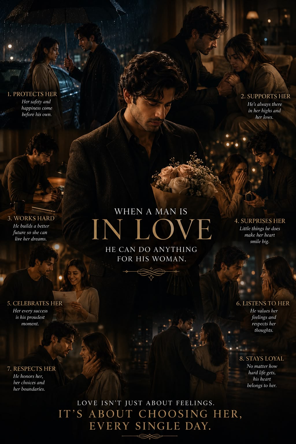 超豪华电影感浪漫拼贴海报 / Ultra Luxury Cinematic Romantic Collage Poster,人像与摄影,人像、电影感、时尚,案例输出图 1
