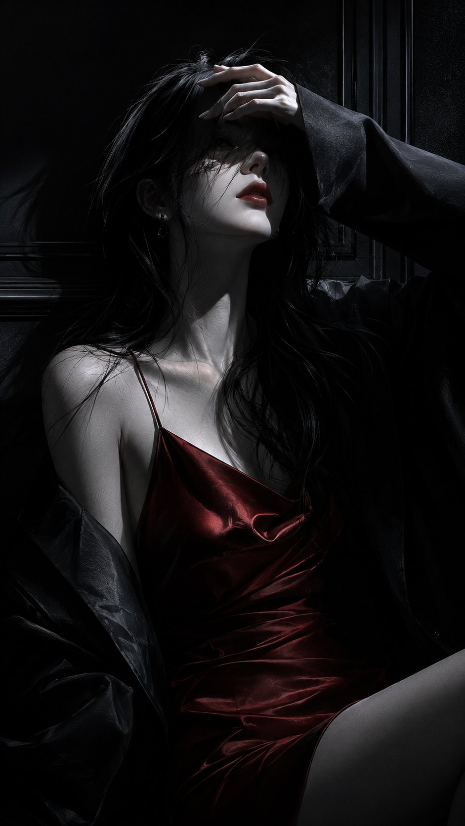 暗黑韩系潮流高级视觉半写实插画 / Dark Korean Trendy High End Illustration，人像与摄影，人像、时尚、插画，案例输出图 2