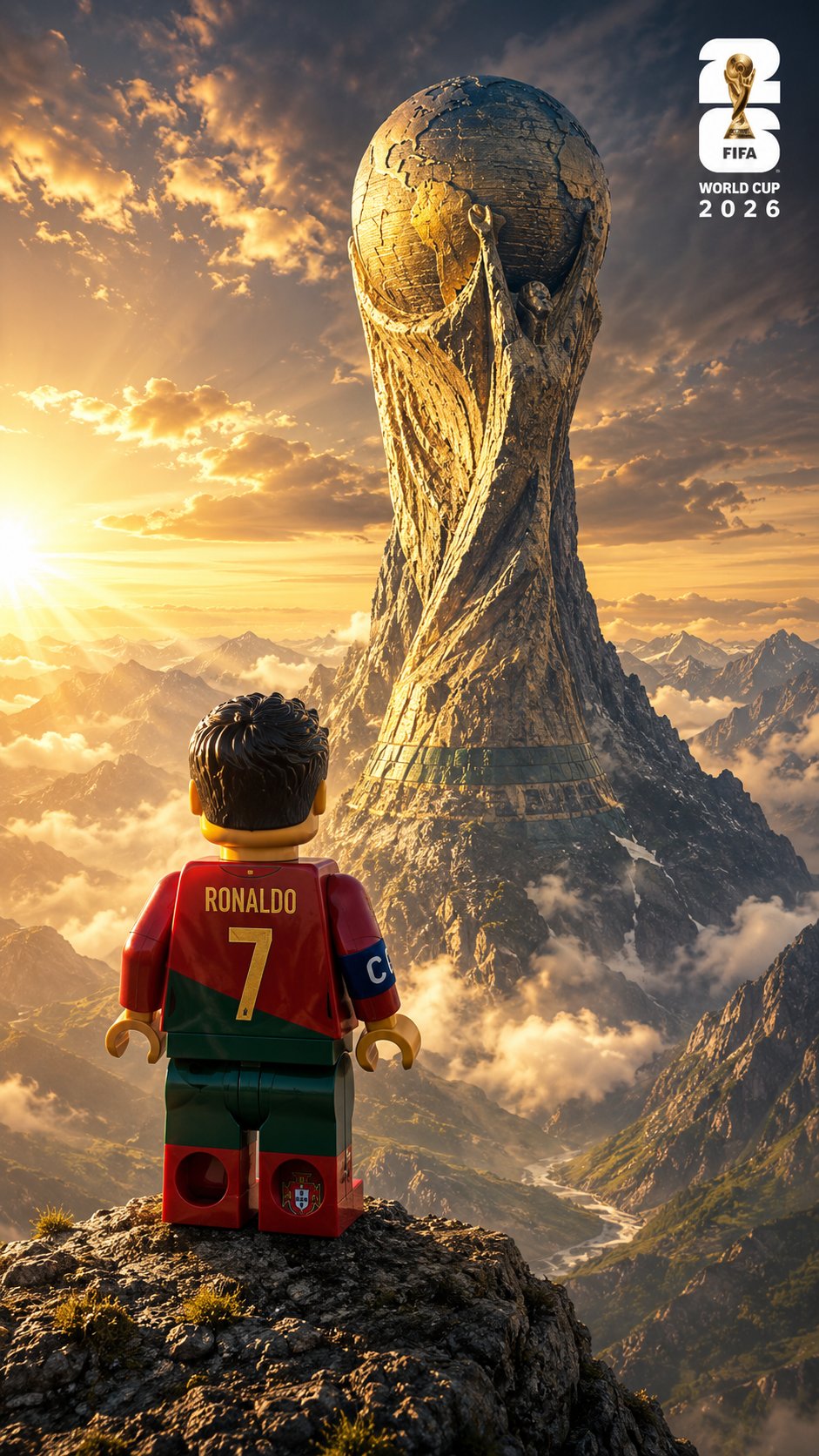乐高足球巨星世界杯山脉电影海报 / Lego Football Immortality Minifigure Poster,人像与摄影,人像、电影感、海报,案例输出图 1