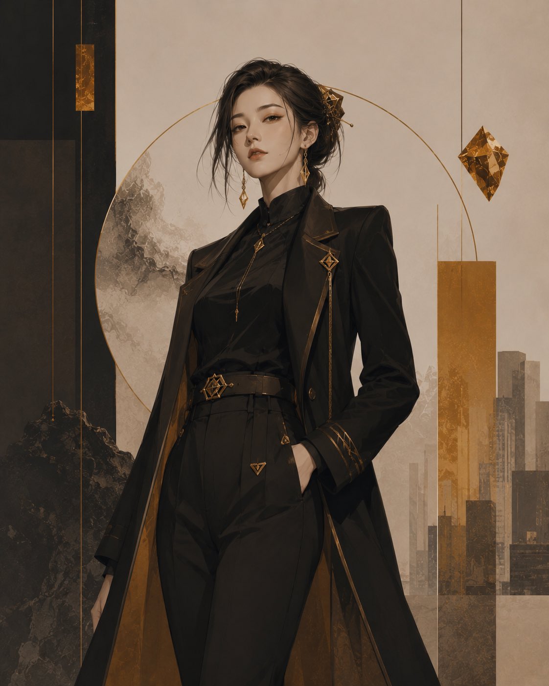 东方成年女性人物插画系列 / Eastern Adult Female Character Illustration Series,角色设计,海报、插画、角色,案例输出图 1