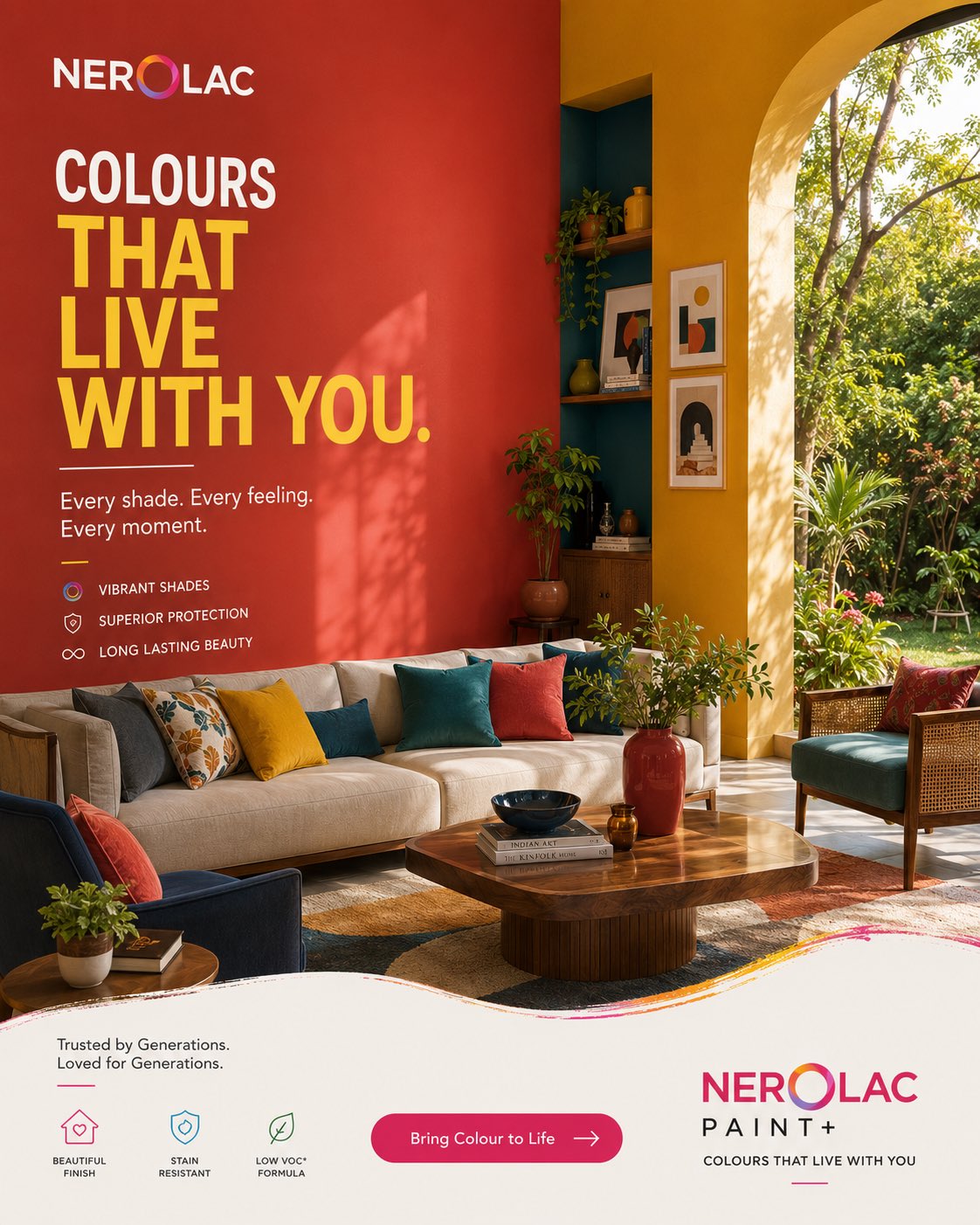 亚洲涂料高端家居装饰广告海报 / Asian Paints Premium Luxury Interior Ad Poster，UI 与社交媒体截图，电影感、海报、UI，案例输出图 2