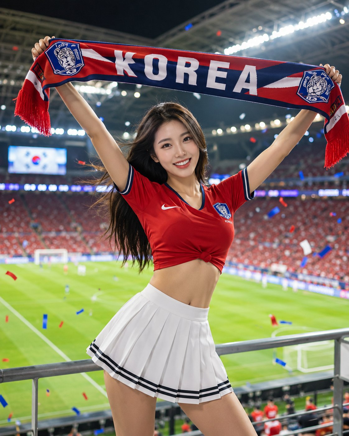 足球宝贝赛场看台运动活力商业体育海报 / World Cup Soccer Girl Stadium Poster,人像与摄影,人像、时尚、海报,案例输出图 1