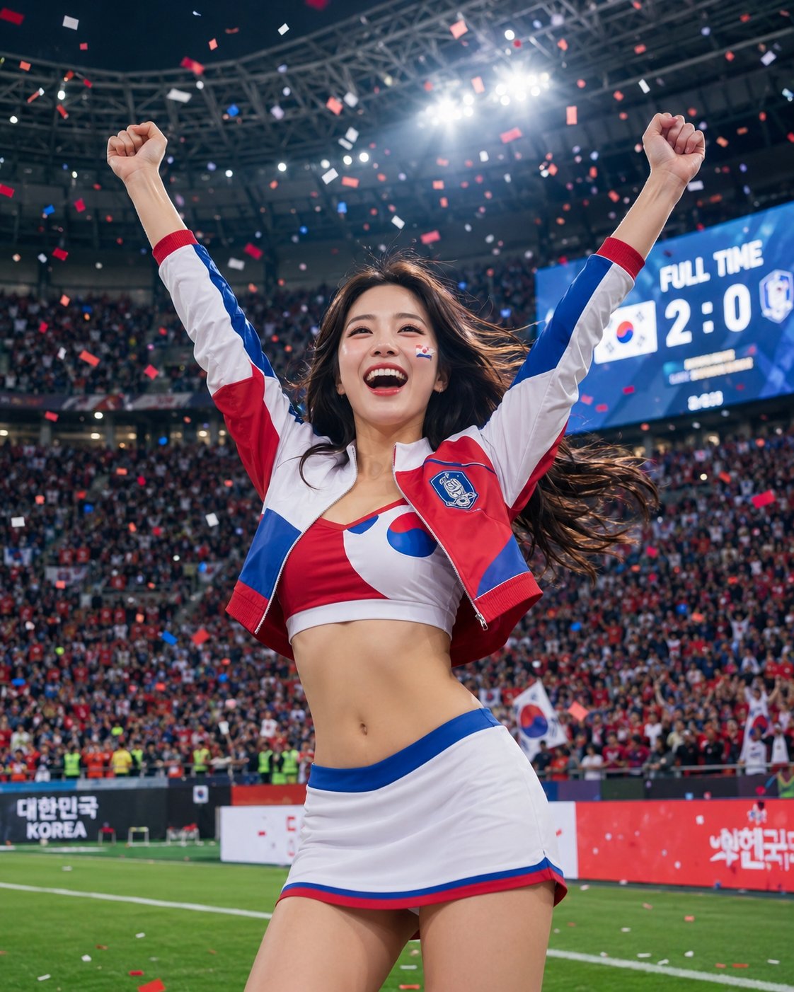 世界杯足球宝贝胜利庆祝海报 / World Cup Soccer Babe Victory Celebration Poster,人像与摄影,人像、时尚、海报,案例输出图 1