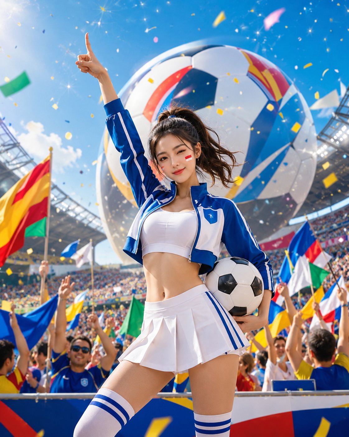 甜酷活力世界杯足球宝贝海报 / Sweet Cool World Cup Soccer Babe Poster,人像与摄影,人像、时尚、海报,案例输出图 1