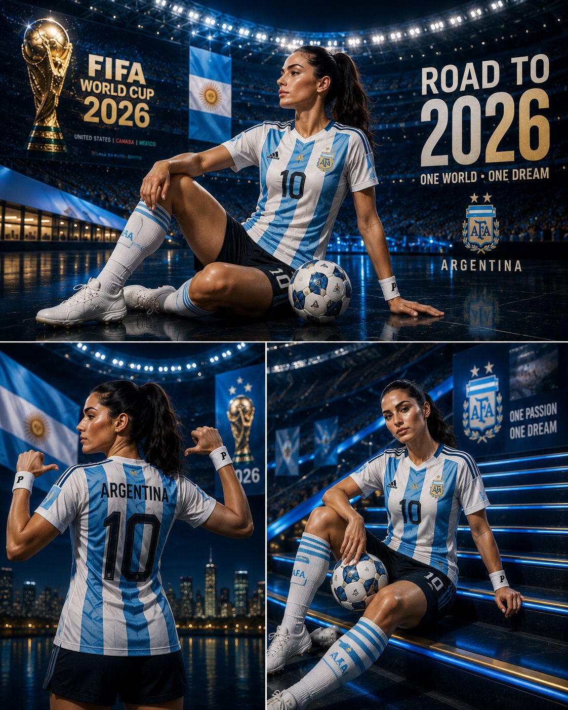 2026世界杯葡萄牙女球迷运动海报 / 2026 Fifa World Cup Portugal Female Fan Poster Collage，人像与摄影，人像、电影感、时尚，案例输出图 2