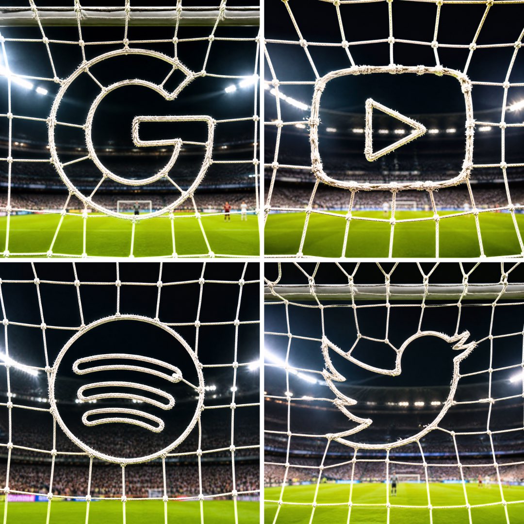 足球网绳索编织品牌标志特写 / Hyper Realistic Football Goal Net Brand Logo,人像与摄影,人像、电影感、品牌,案例输出图 1