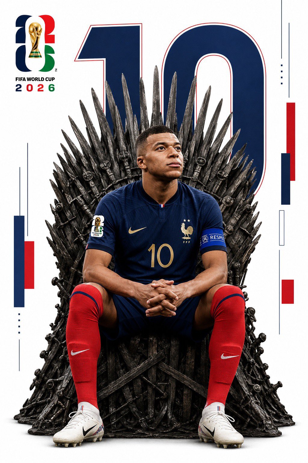2026世界杯球星铁王座运动海报 / Fifa World Cup 2026 Iron Throne Sports Poster，人像与摄影，人像、海报、插画，案例输出图 2