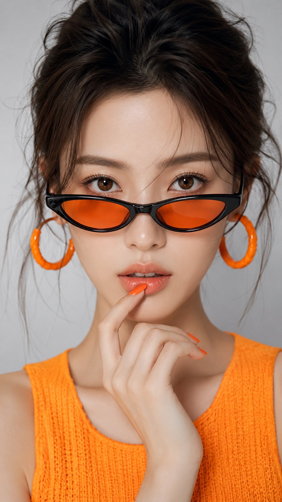 超写实东亚女性时尚美容人像 / Ultra Realistic High Fashion East Asian Woman Portrait,人像与摄影,霓虹、人像、电影感,案例输出图 1
