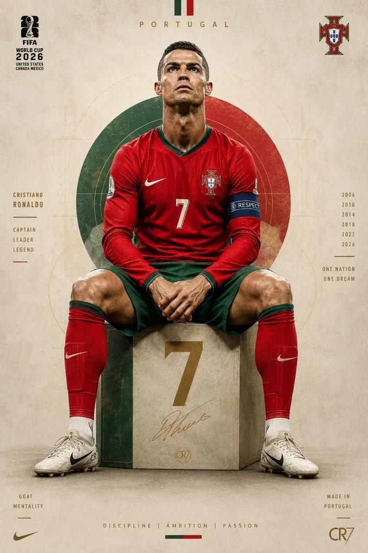 传奇葡萄牙球星7号足球人像海报 / Legendary Portuguese Footballer Poster 7,人像与摄影,人像、电影感、时尚,案例输出图 1