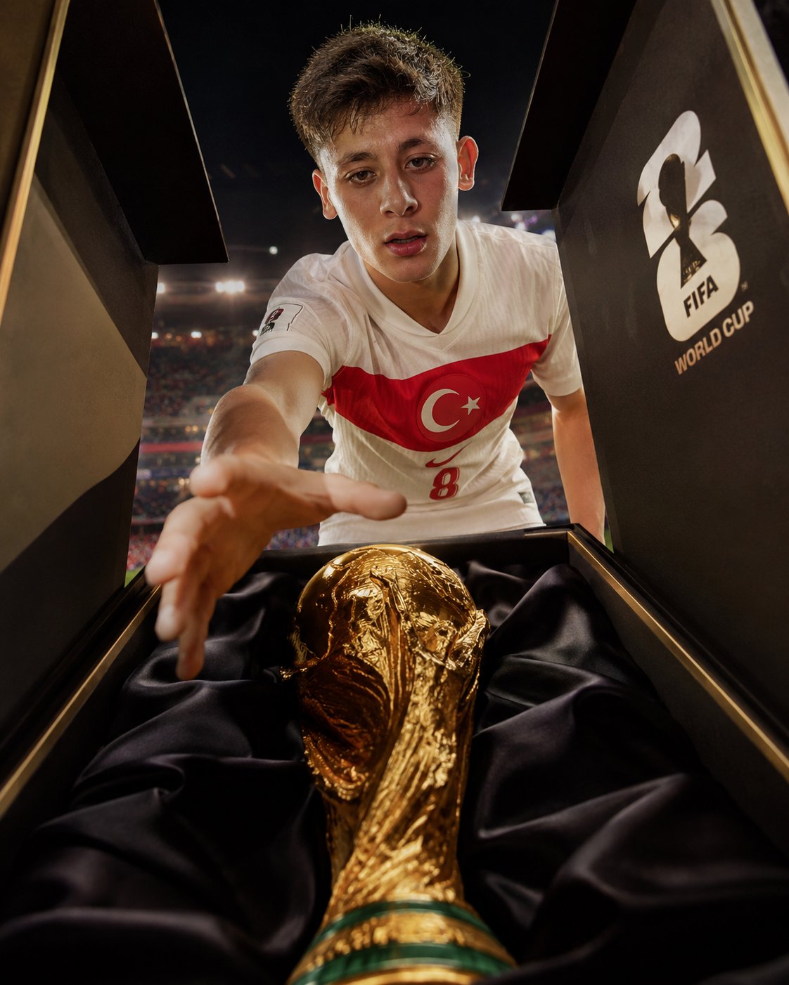2026世界杯巨星开箱大力神杯写实摄影 / Player Fifa World Cup 2026 Trophy Unboxing Photography，人像与摄影，人像、电影感、产品图，案例输出图 2
