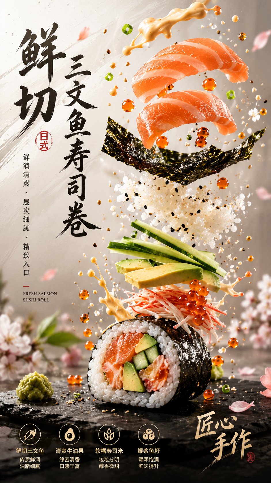 高级商业美食摄影动态悬浮海报 / Commercial Food Photography Dynamic Floating Poster，角色设计，海报、角色、排版，案例输出图 2
