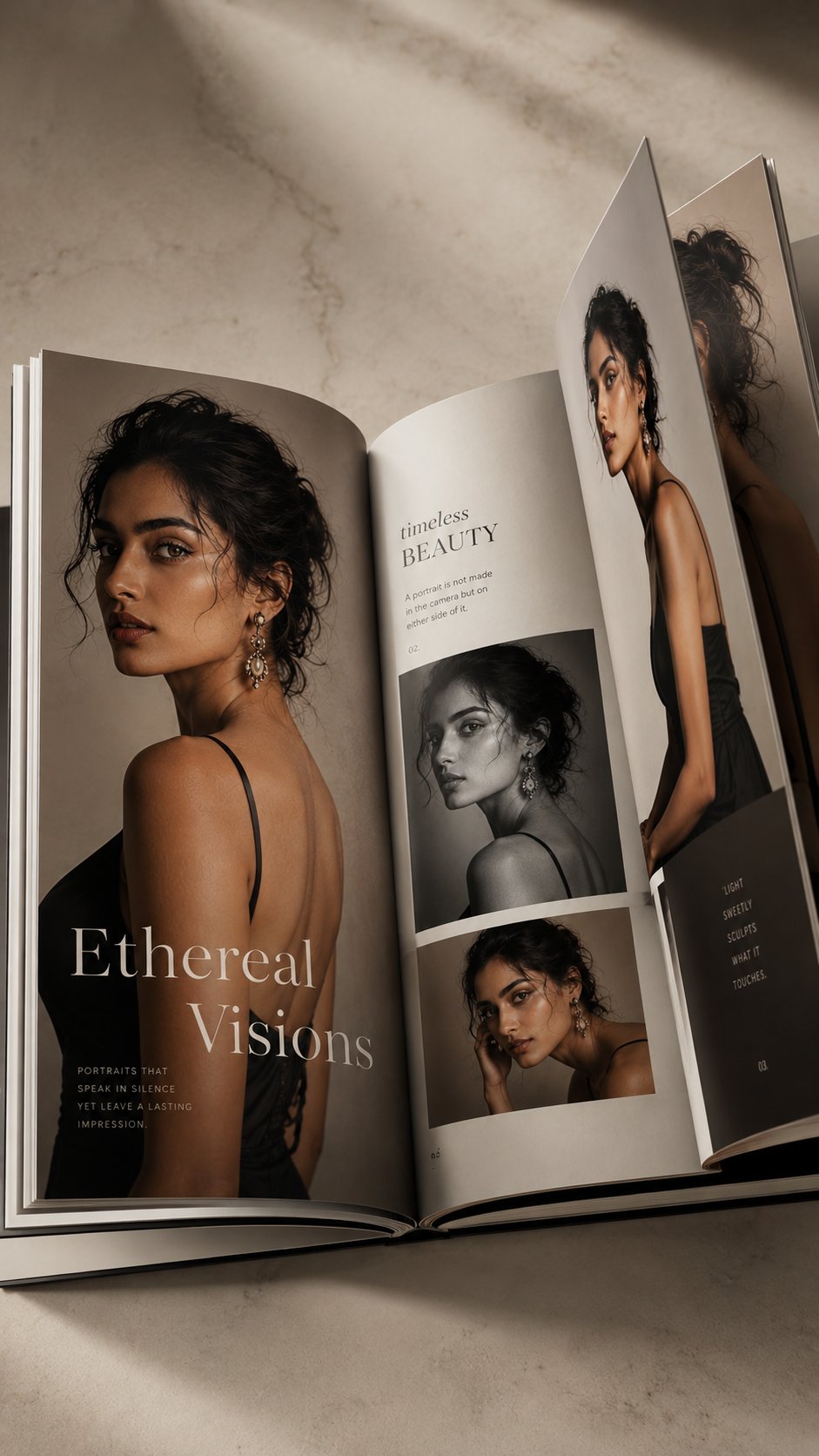 奢华艺术画册时尚人物影集 / Luxury Photorealistic Coffee Table Book Editorial Portraits,人像与摄影,人像、时尚、品牌,案例输出图 1