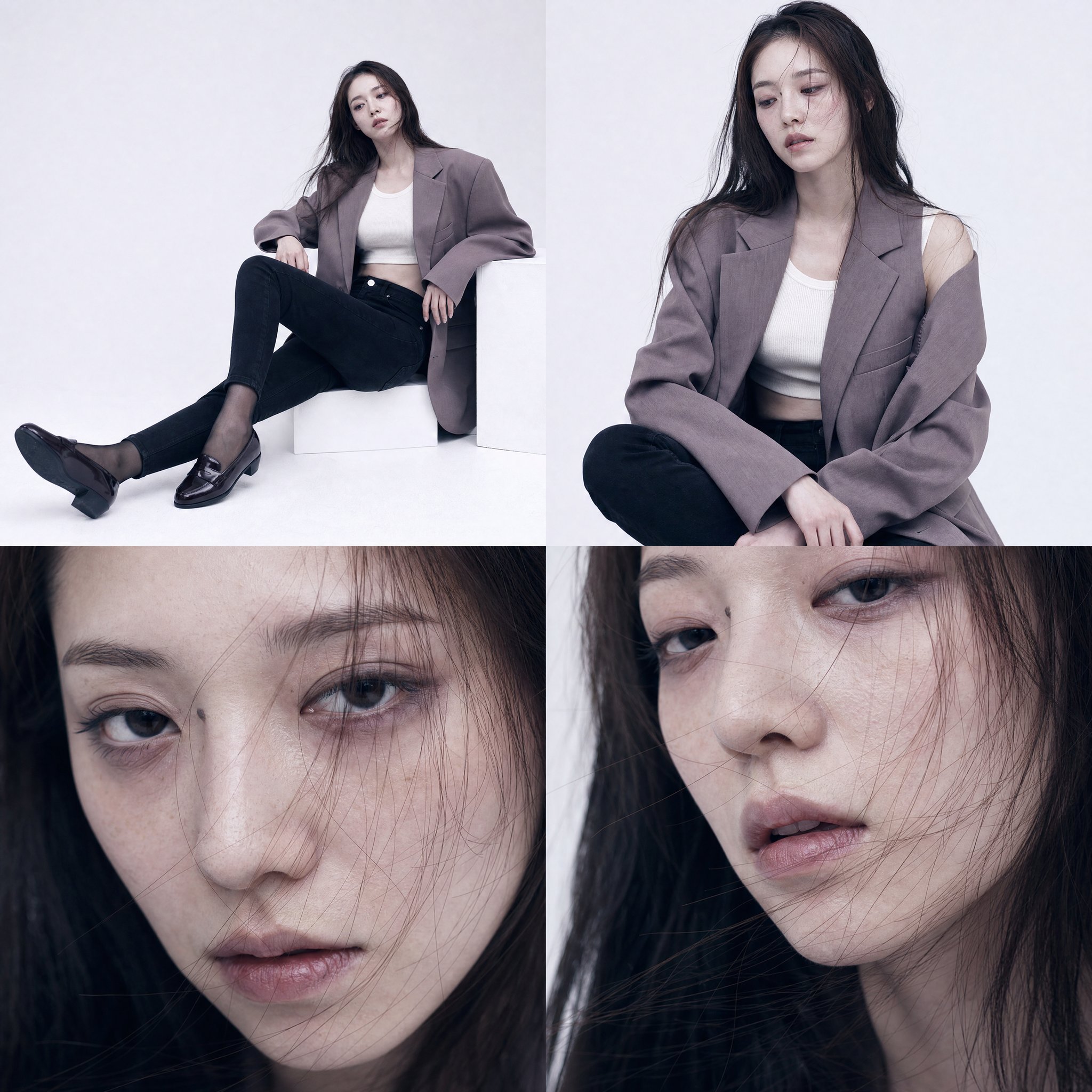 韩系时尚杂志四宫格人像摄影 / Korean Fashion Magazine Four Panel Editorial Grid，人像与摄影，35mm、人像、时尚，案例输出图 2