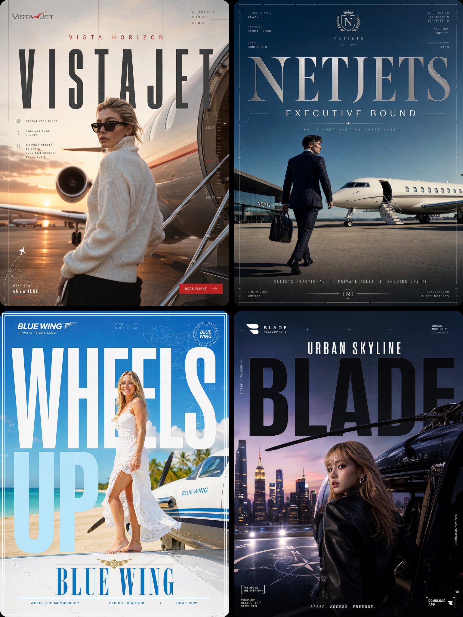 顶级航空社交媒体明星代言创意视觉海报 / Ultra Premium Aviation Smm Poster Celebrity Series,人像与摄影,霓虹、人像、电影感,案例输出图 1