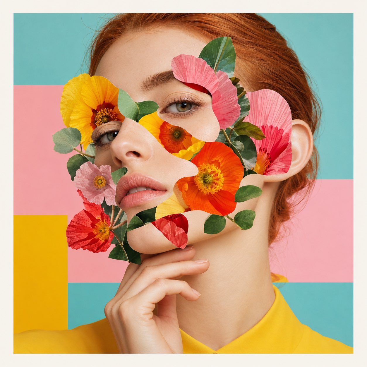 现代社论拼贴超现实女性时尚肖像 / Modern Editorial Collage Surreal Fashion Portrait,人像与摄影,人像、时尚、极简,案例输出图 1