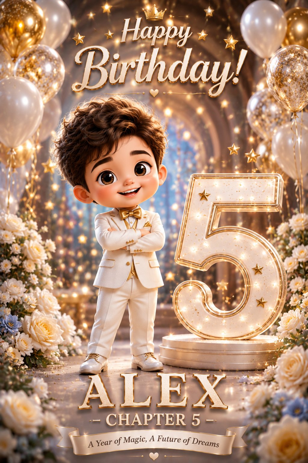 迪士尼风格超精细Q版角色生日海报 / 3d Chibi Birthday Poster Disney Style，角色设计，电影感、海报、角色，案例输出图 2