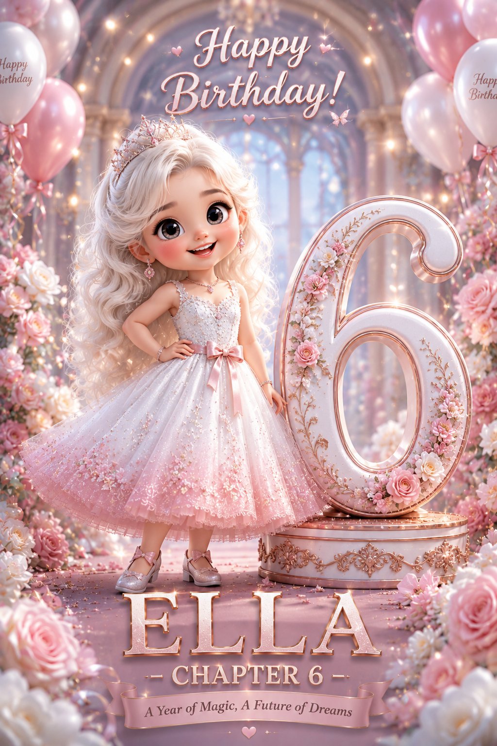 迪士尼风格超精细Q版角色生日海报 / 3d Chibi Birthday Poster Disney Style,角色设计,电影感、海报、角色,案例输出图 1