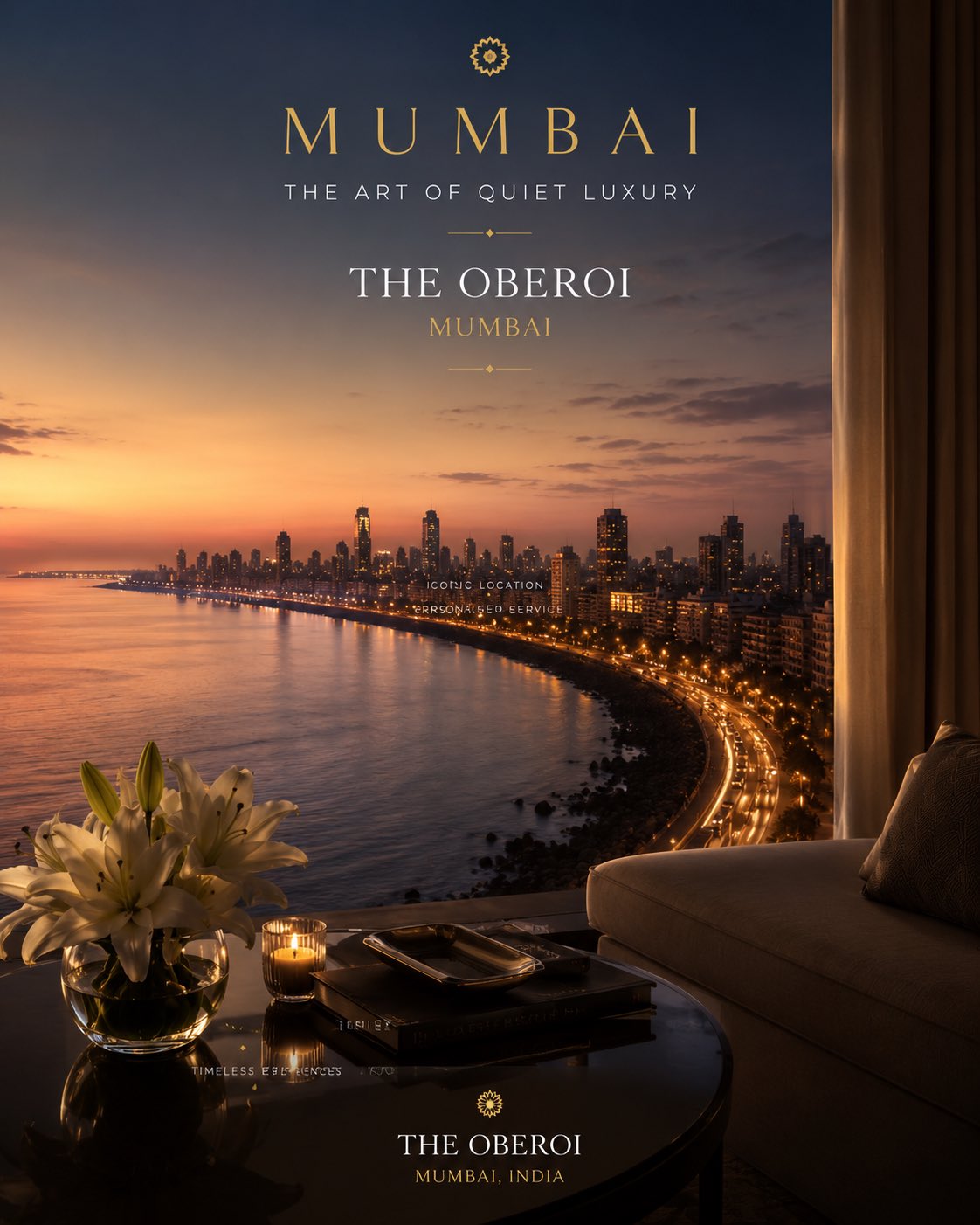 孟买万豪酒店全球奢华营销海报 / Marriott Mumbai Global Hospitality Campaign System,人像与摄影,人像、电影感、时尚,案例输出图 1