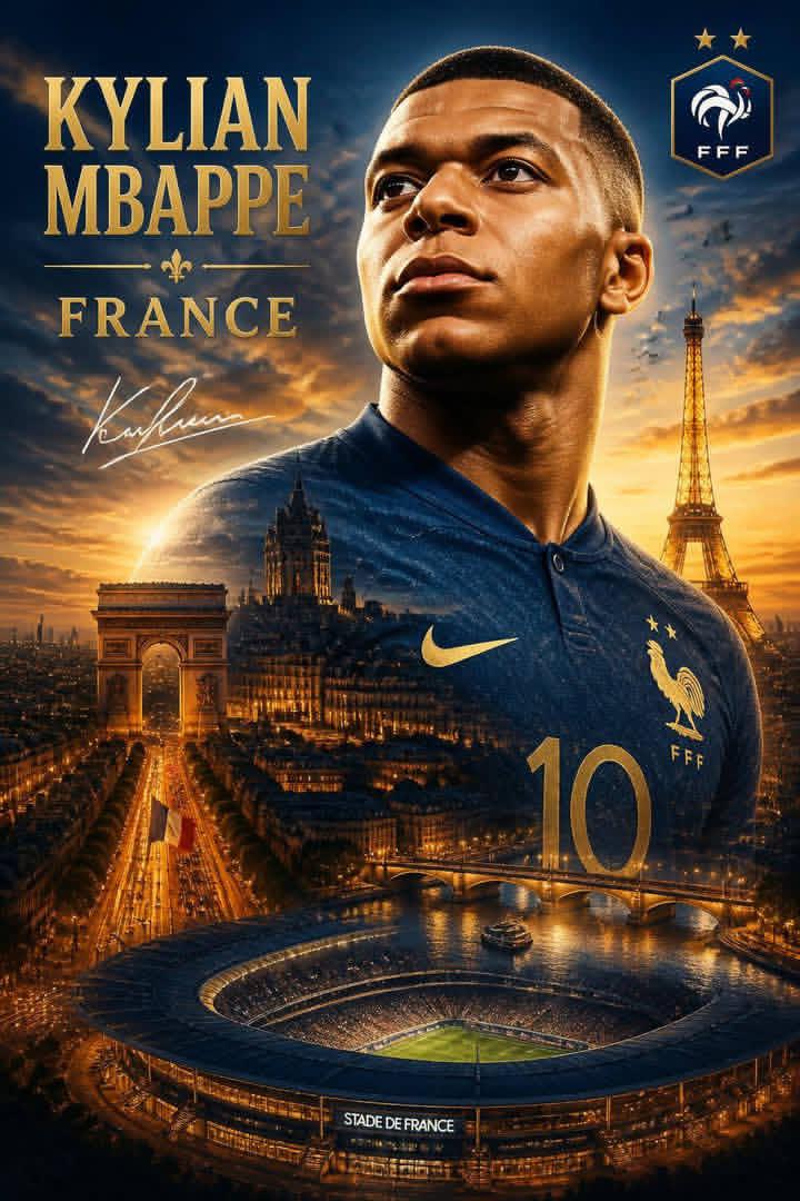 法兰西10号球星巴黎之巅电影感海报 / French Football Superstar Paris Cinematic Poster,人像与摄影,人像、电影感、时尚,案例输出图 1