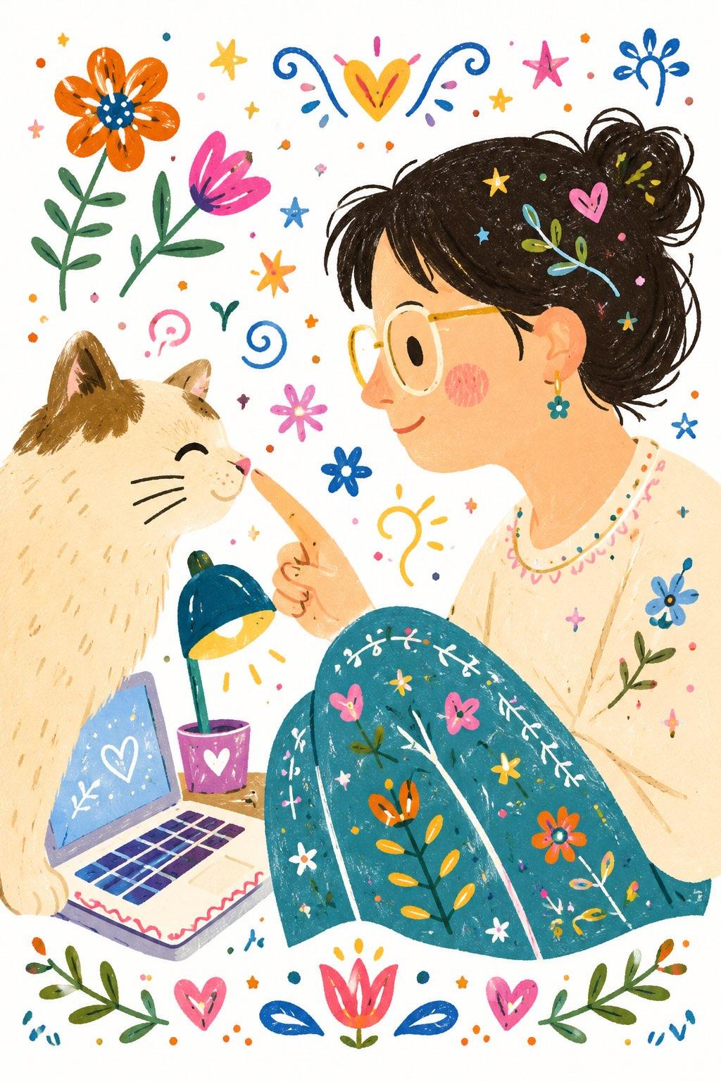 装饰性民间扁平涂鸦风格插画 / Decorative Folk Flat Doodle Illustration，海报与插画，海报、插画、海报与插画，案例输出图 1