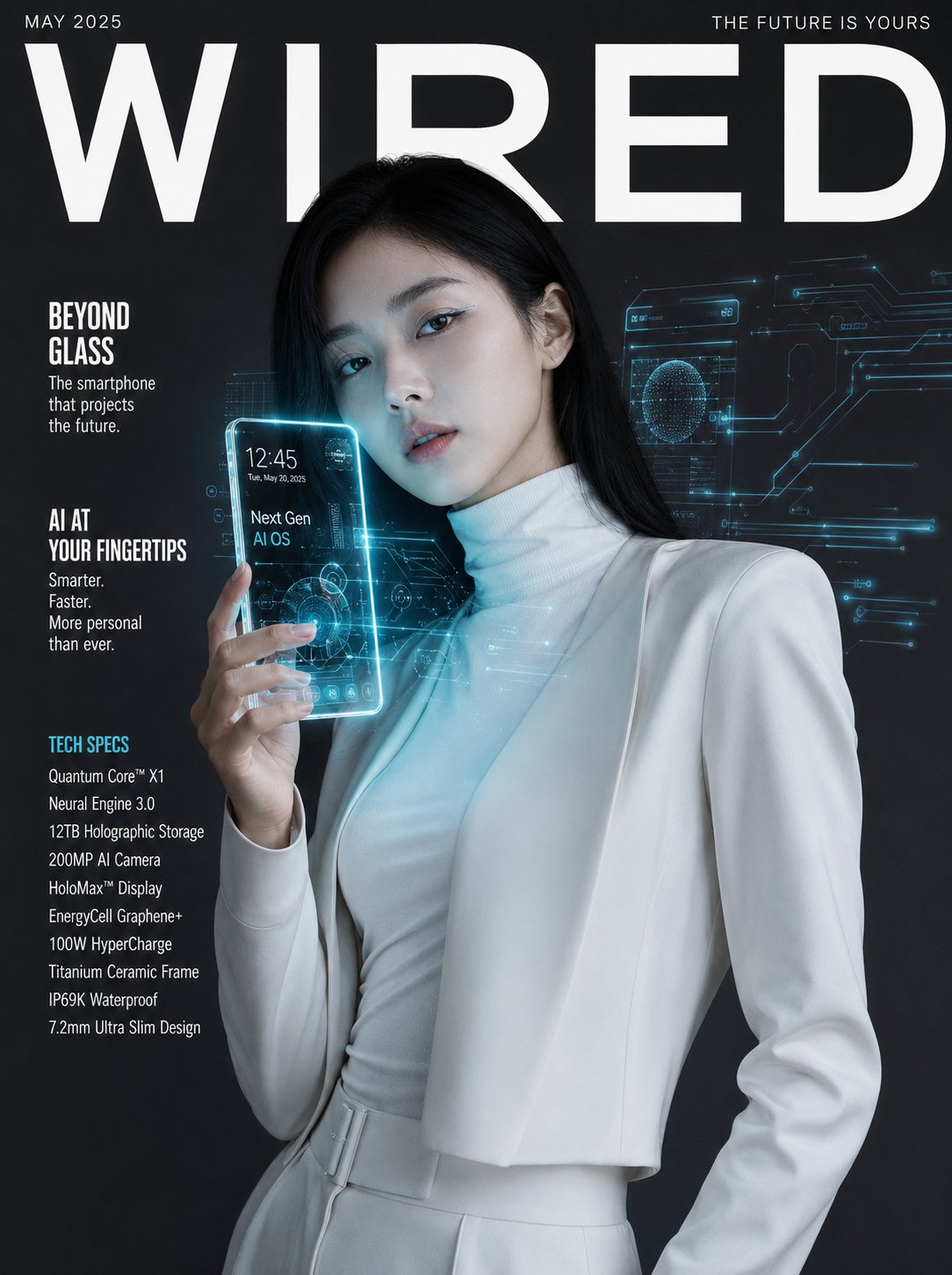 极简水光肌韩系护肤广告封面 / Korean Beauty Campaign Magazine Cover Serum，人像与摄影，人像、极简、产品图，案例输出图 2