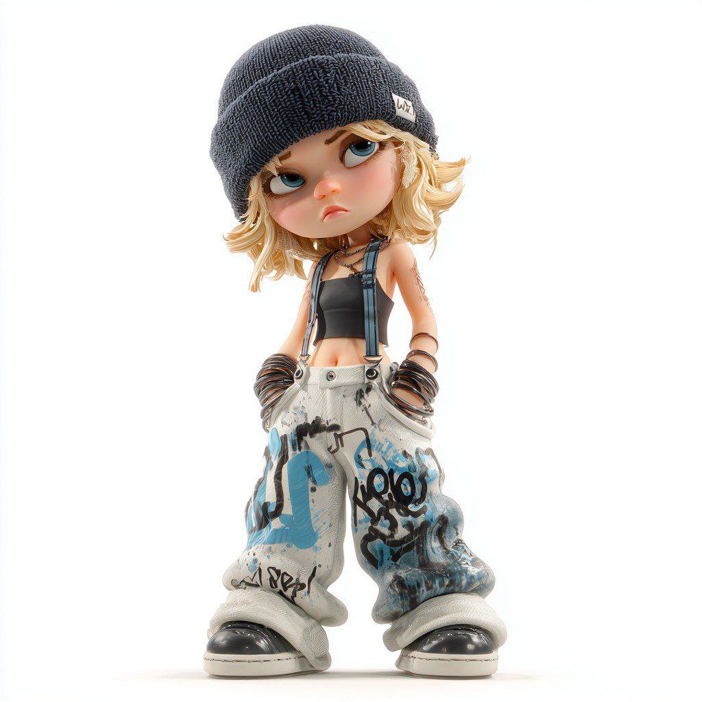 时尚艺术盲盒酷萌女孩 / Stylish Artistic Blind Box Cool Cute Girl,人像与摄影,人像、时尚、人像与摄影,案例输出图 1