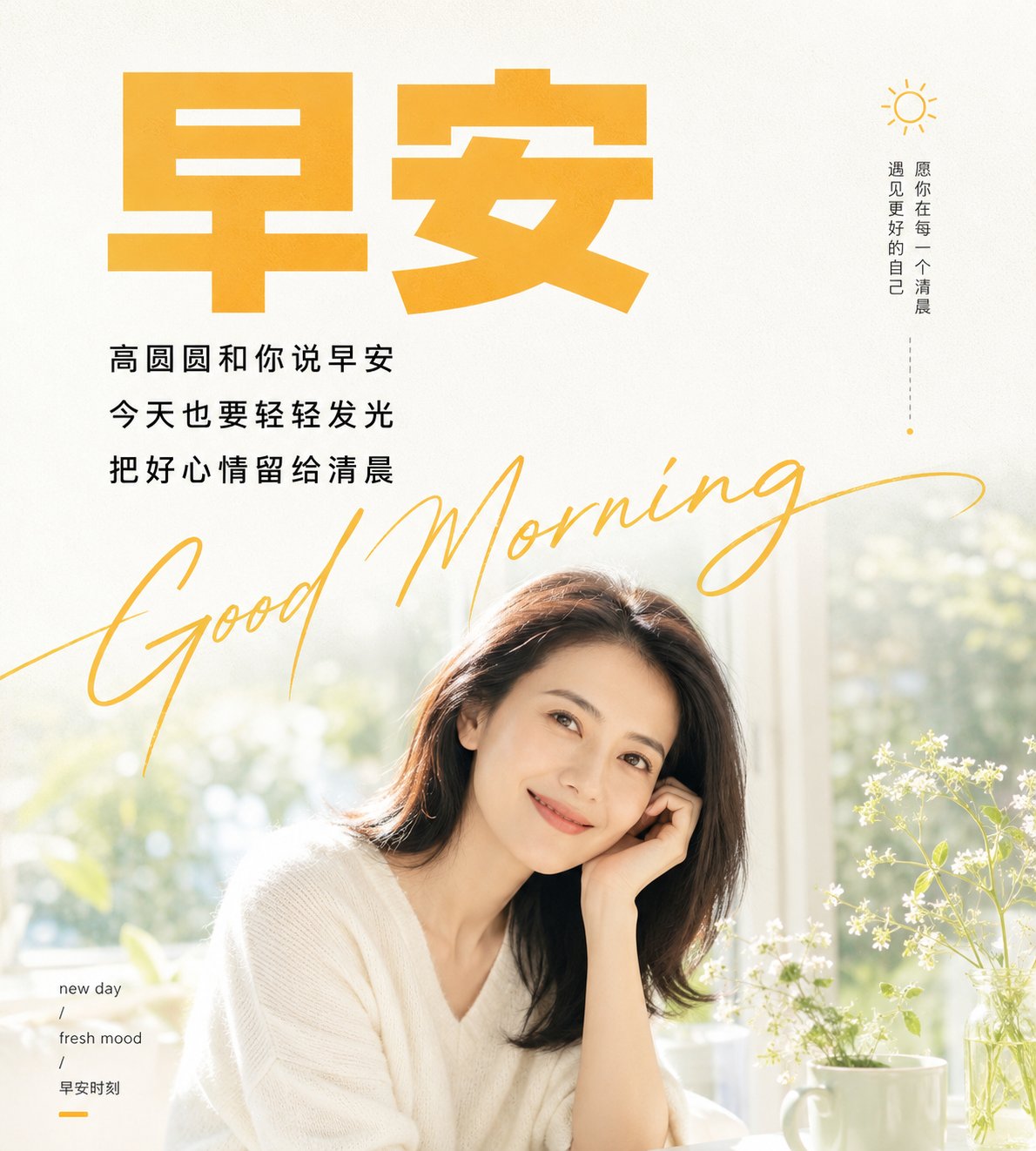 川普清晨问候极简风图文海报 / Trump Morning Greeting Minimalist Layout,角色设计,海报、角色、城市视觉,案例输出图 1