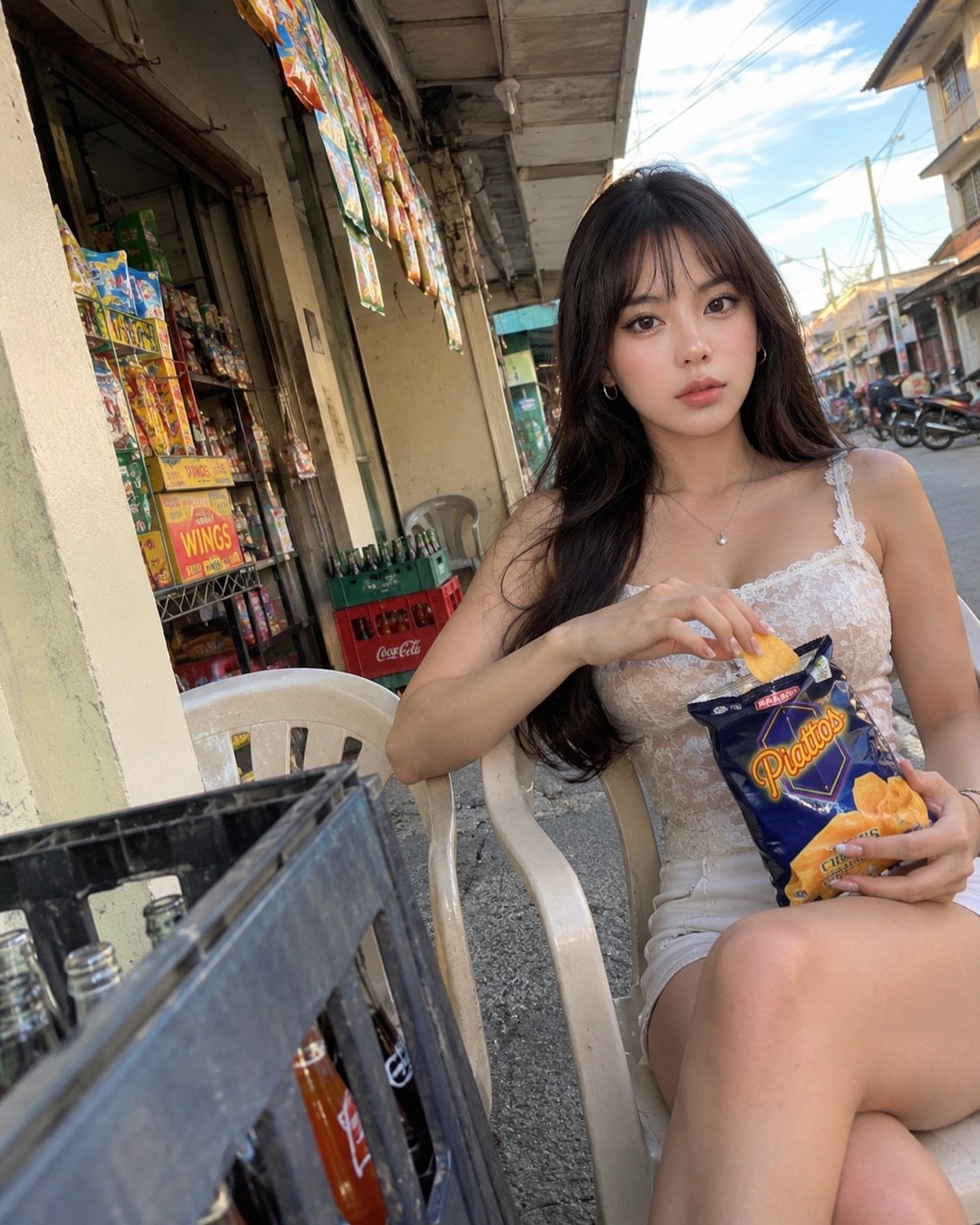 索尼爱立信K800i便利店少女纪实 / Sony Ericsson K800i Convenience Store Girl Snapshot,模型对比与社区,产品图、对比实验、模型对比与社区,案例输出图 1
