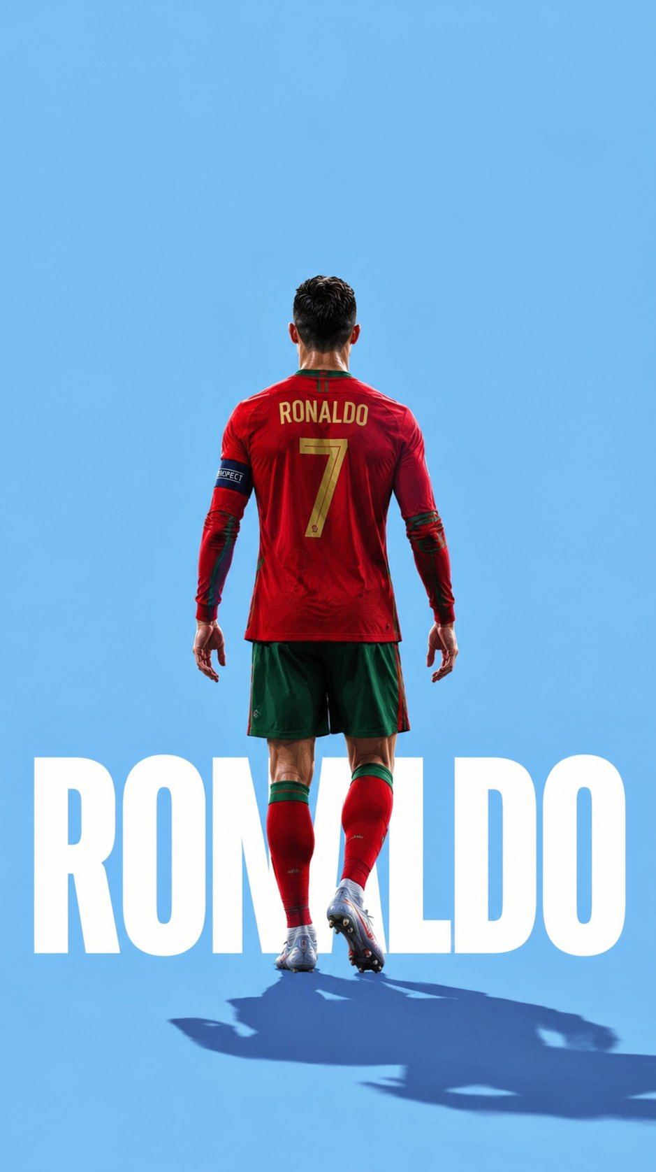 极简主义葡萄牙队罗纳尔多背面运动海报 / Minimalist Ronaldo Portugal Sports Poster Wallpaper,人像与摄影,人像、电影感、海报,案例输出图 1