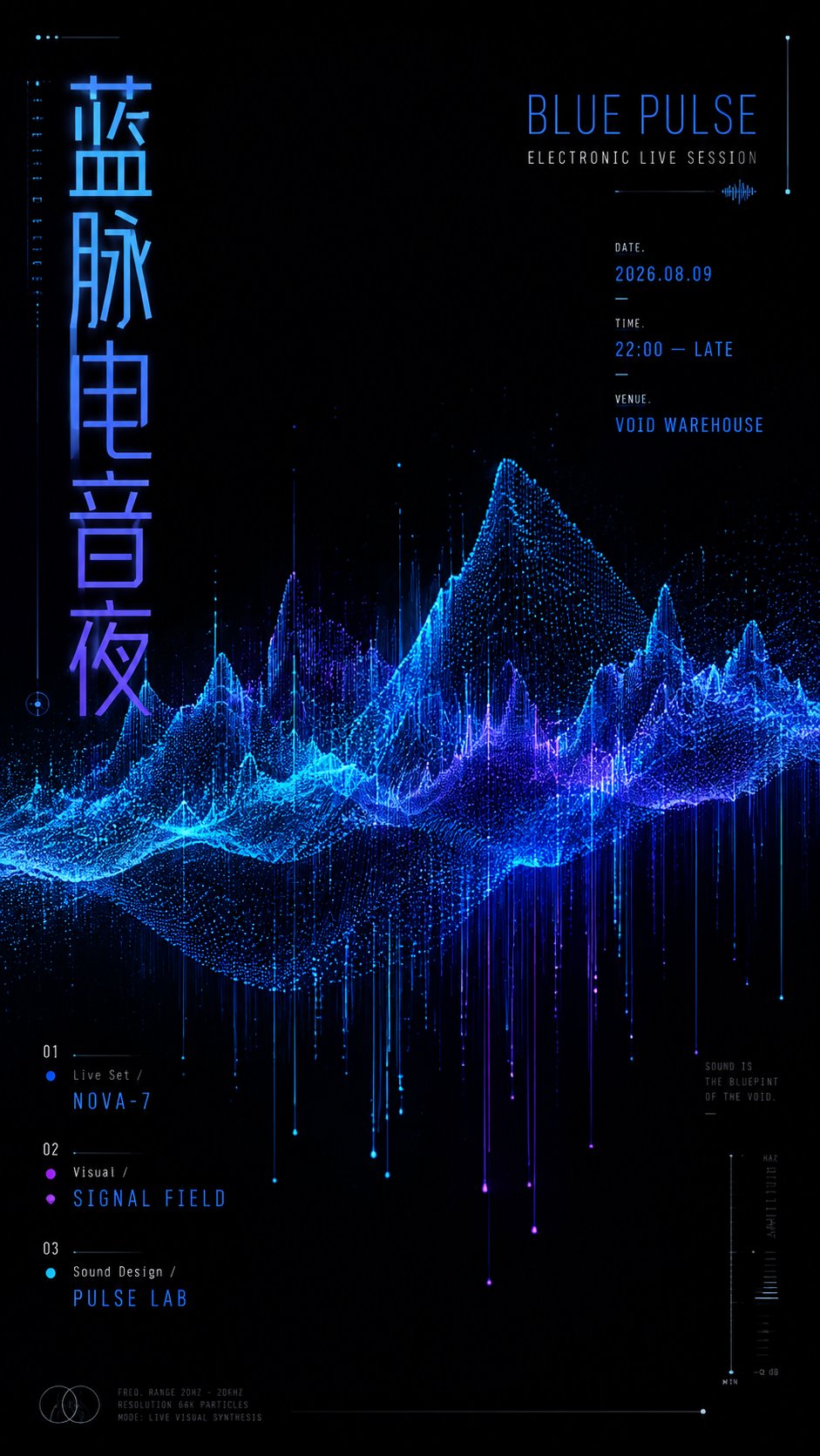 高端实验艺术声音可视化海报设计 / High End Experimental Art Sound Visualization Poster，模型对比与社区，霓虹、海报、排版，案例输出图 2