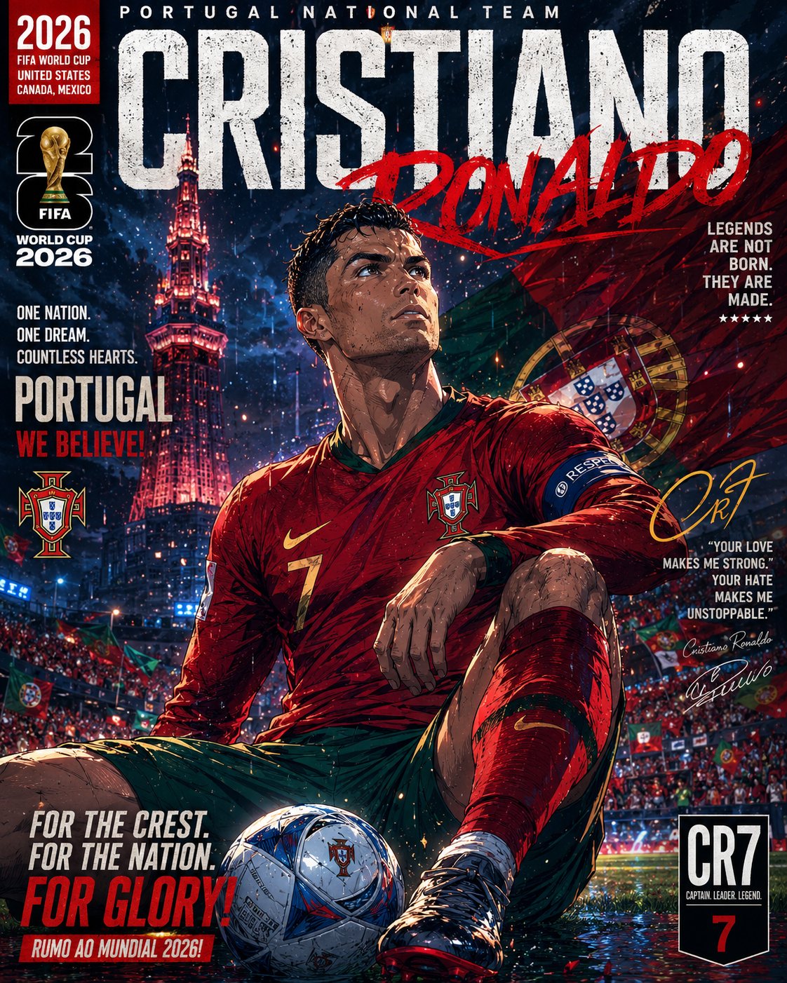 日系动漫风格足球冠军海报 / Epic Japanese Anime Football Poster,角色设计,电影感、海报、插画,案例输出图 1