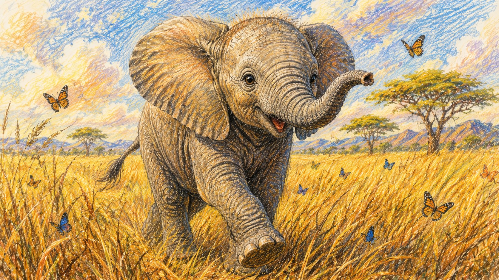 手绘色铅笔插画质感 / Hand Drawn Colored Pencil Illustration，海报与插画，海报、插画、海报与插画，案例输出图 2